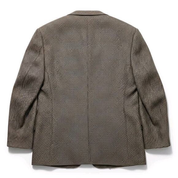 Oscar De La Renta Houndstooth Blazer Sz 48 Brown Wool Sportscoat Classy Designer - Picture 9 of 16